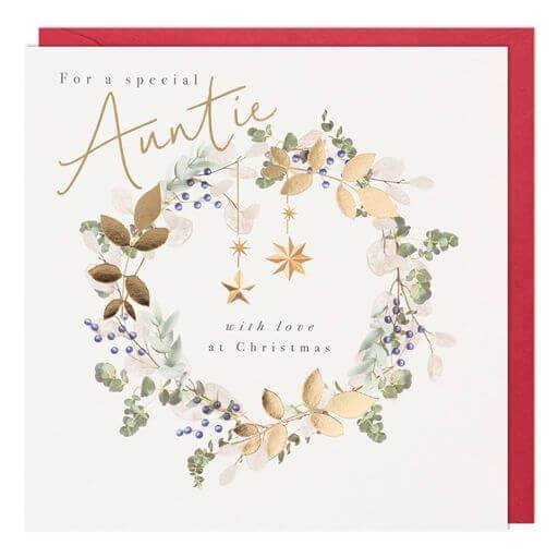 Auntie Wreath Christmas Card - House of Cards
