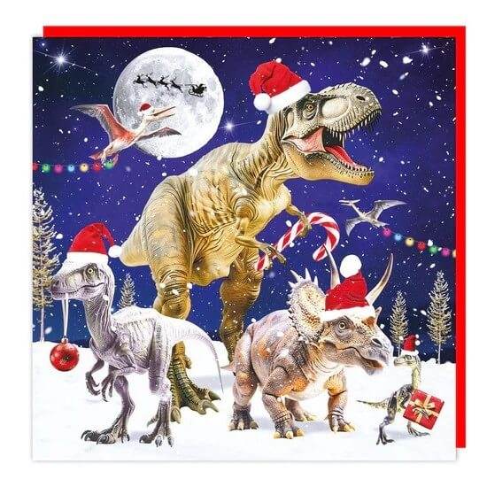 3D Christmas Dinosaurs Birthday Card - House of Cards