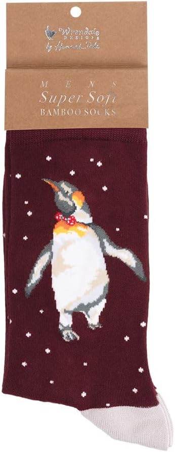 Male Penguin Christmas Bamboo Socks - House of Cards