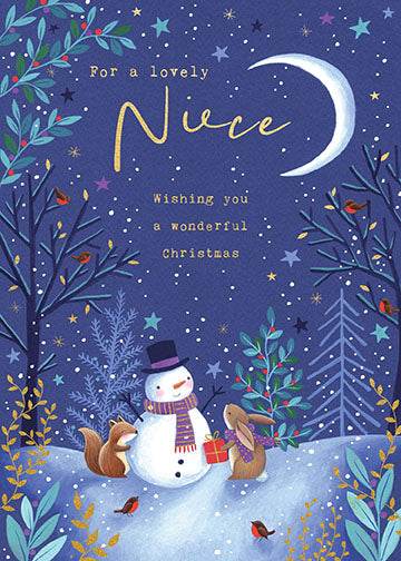 Niece Woodland Christmas Card - House of Cards