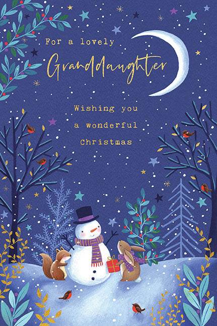 Granddaughter Woodland Christmas Card - House of Cards