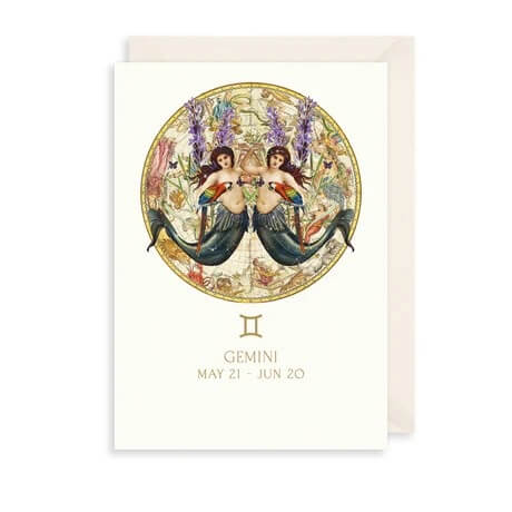 Zodiac Gemini Birthday Card