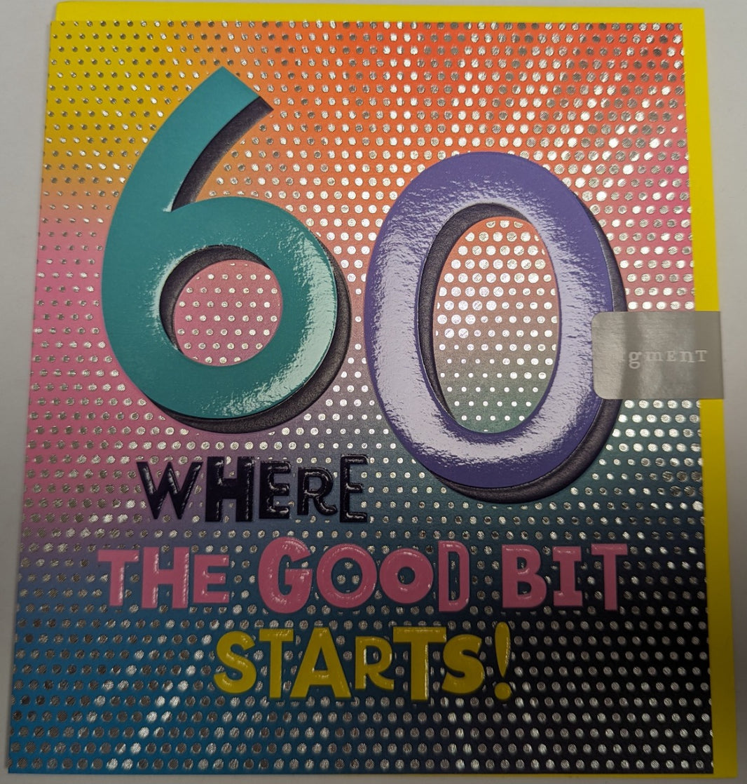 Bold Bright Coloured 60th Birthday Card