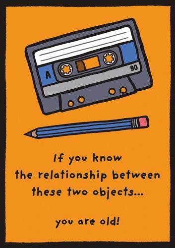 Cassette Tape and Pencil Birthday Card - House of Cards