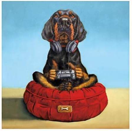 Rottweiler Gamer Birthday Card - House of Cards