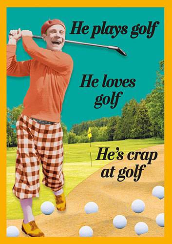 He Plays Golf Greeting Card - House of Cards