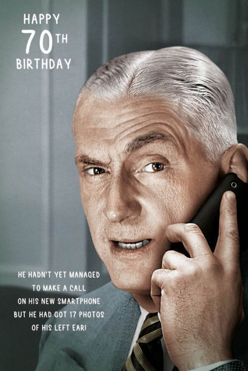 New Smartphone 70th Birthday Card - House of Cards