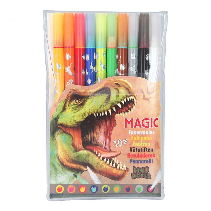 Dino World Magic Marker Felt Pens Pack of 10