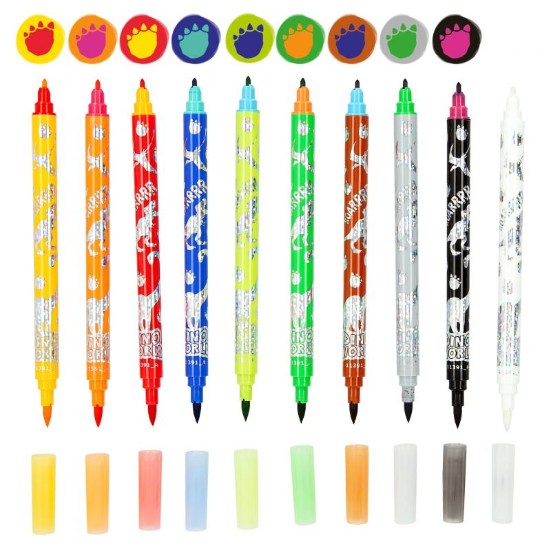 Dino World Magic Marker Felt Pens Pack of 10