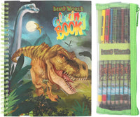 Dino World Colouring Book and Pencils
