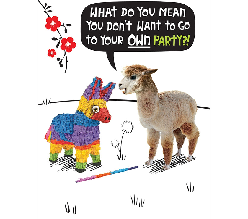 Crackerjack Llama and Piñata Birthday Card