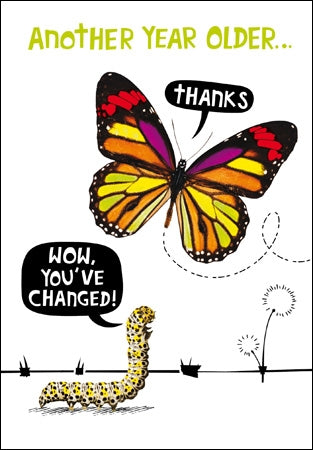 Crackerjack - Butterfly another Year Older Card