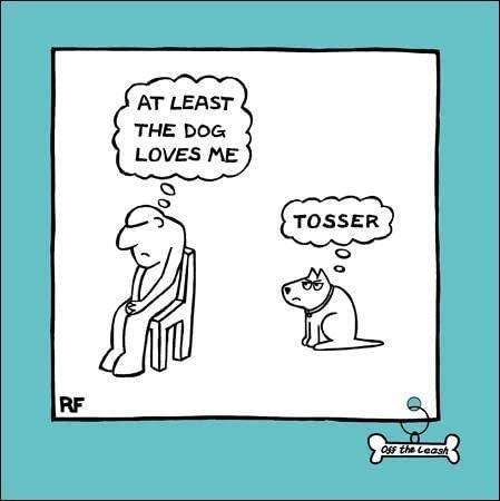 Dog Loves Me Greetings Card