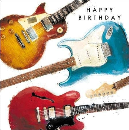Vintage Guitars Birthday Card