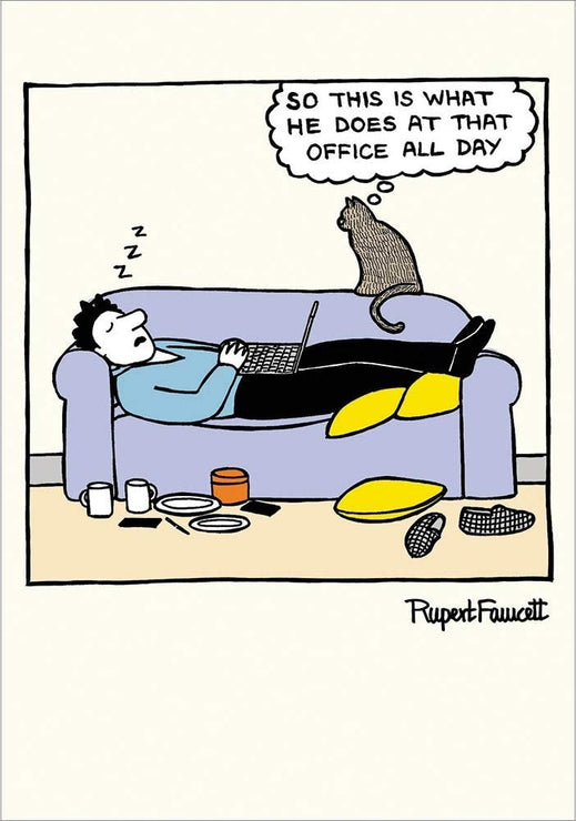 On The Prowl Sofa Nap Greetings Card