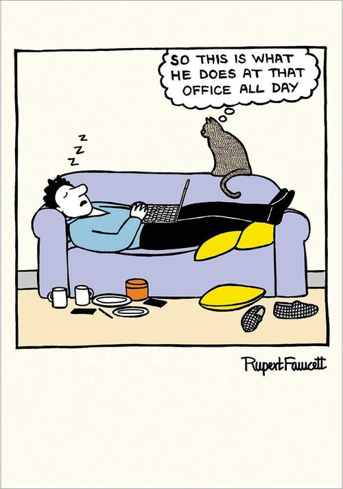 On The Prowl Sofa Nap Greetings Card