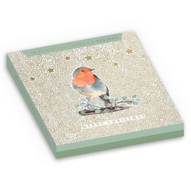 Wallet Robin 10 Boxed Christmas Cards - House of Cards