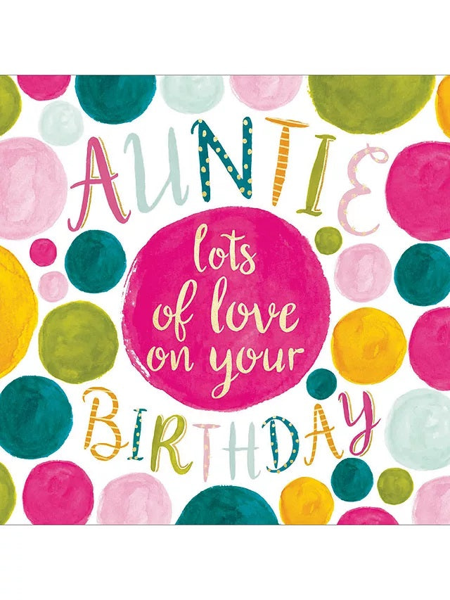 Candy Floss Auntie Birthday Card