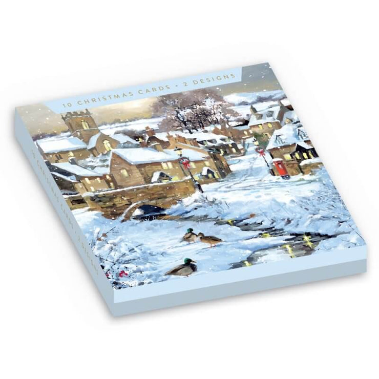 Wallet Winter Village 10 Boxed Christmas Cards