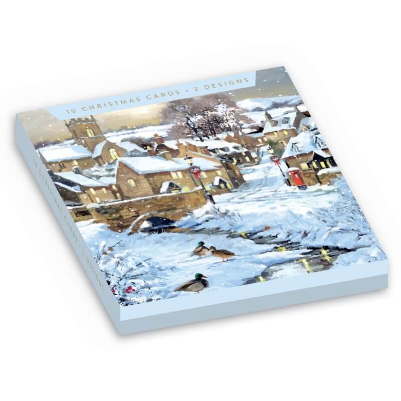 Wallet Winter Village 10 Boxed Christmas Cards