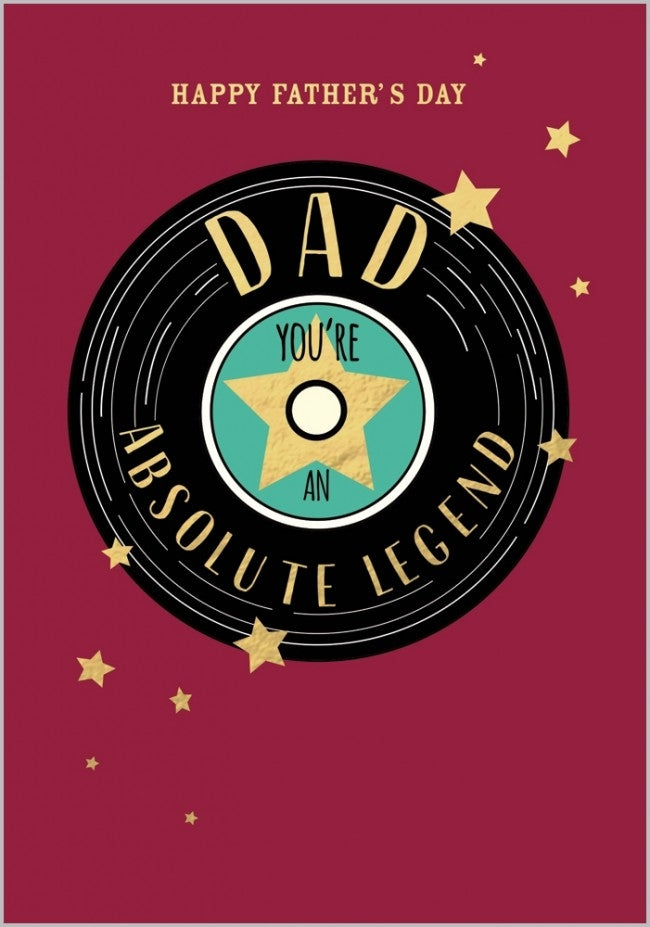 Spinning Record Fathers Day Card