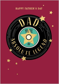 Spinning Record Fathers Day Card