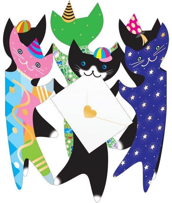 Party Cats 3D Greeting Card - House of Cards