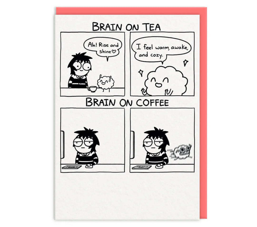 Brain on Coffee Greeting Card