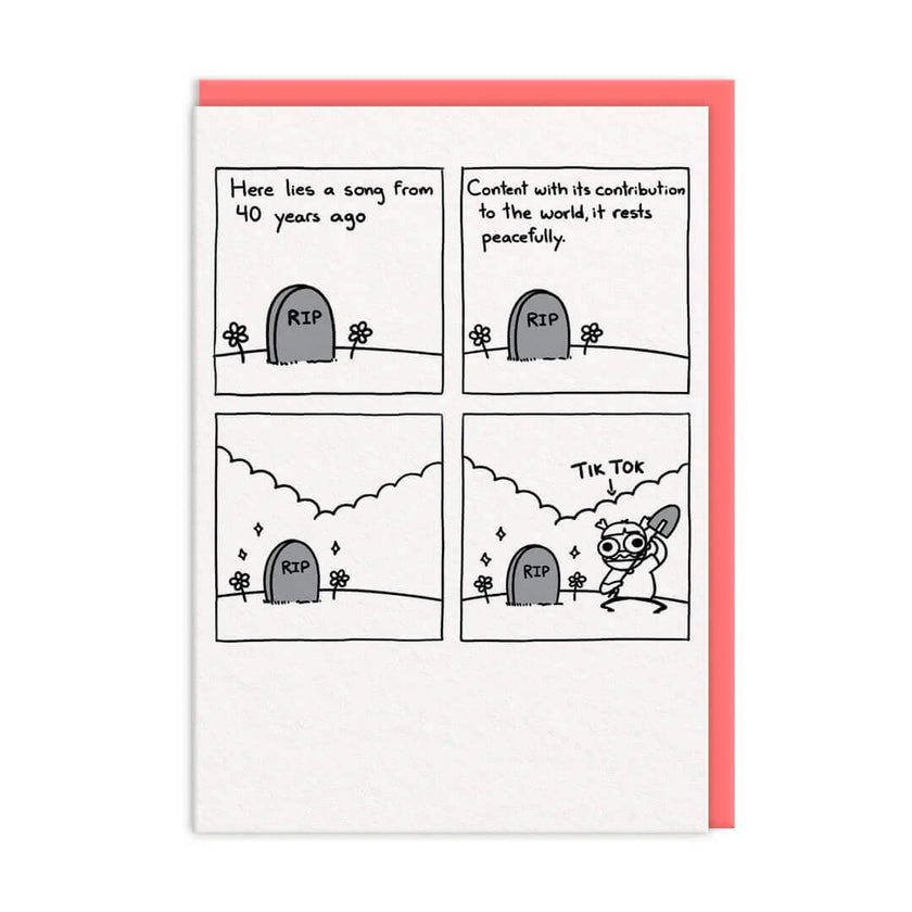 Grave Digging TikTok Greeting Card