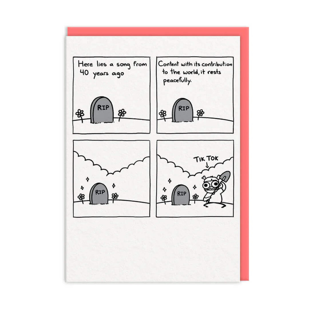 Grave Digging TikTok Greeting Card