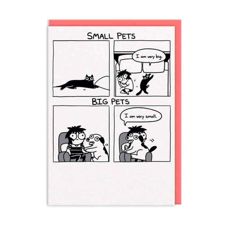 Small vs Big Pets Greeting Card