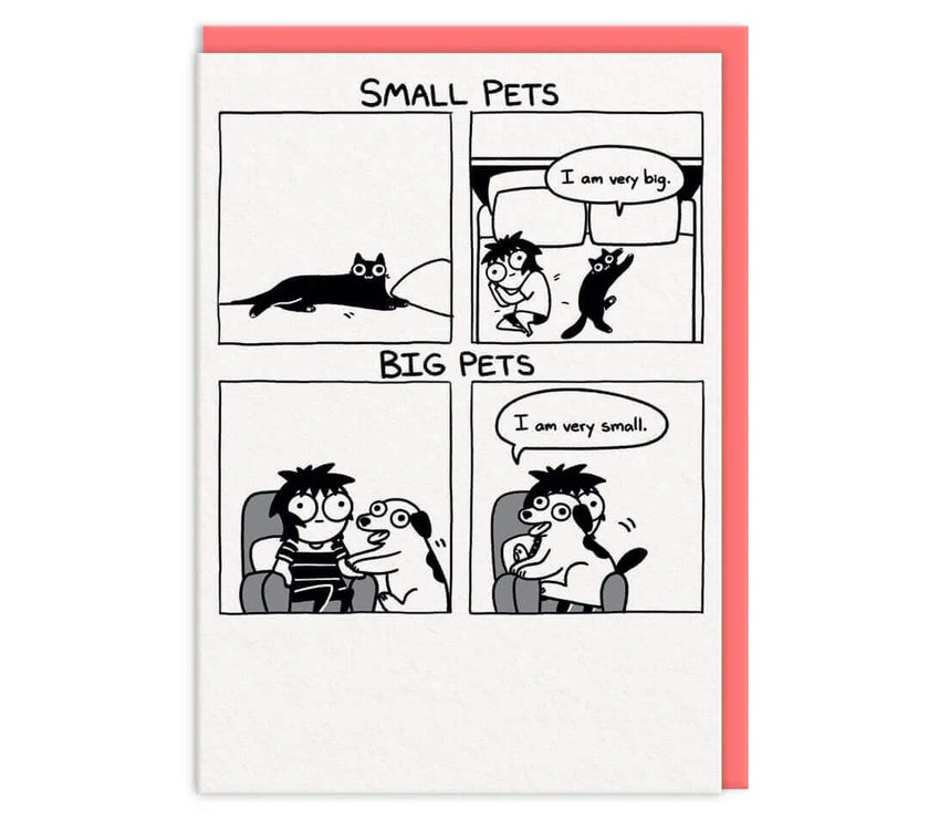 Small vs Big Pets Greeting Card