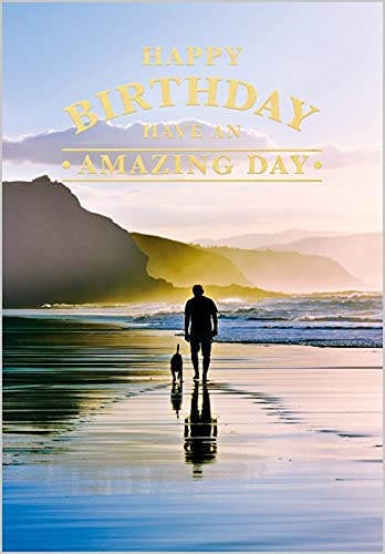 Beach Dog Walk Birthday Card
