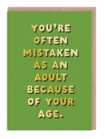 Mistaken Adult Birthday Card