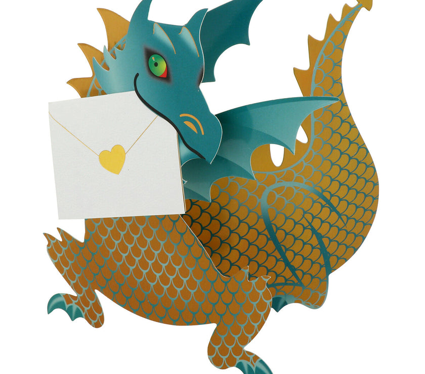 Green Dragon 3D Greeting Card