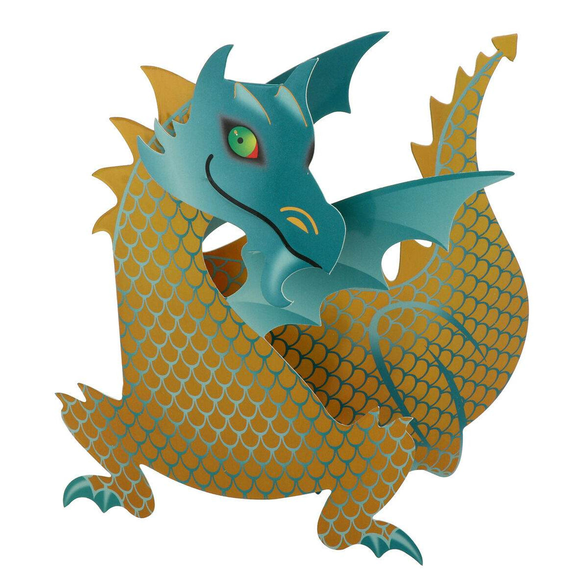 Green Dragon 3D Greeting Card - House of Cards