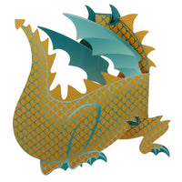 Green Dragon 3D Greeting Card