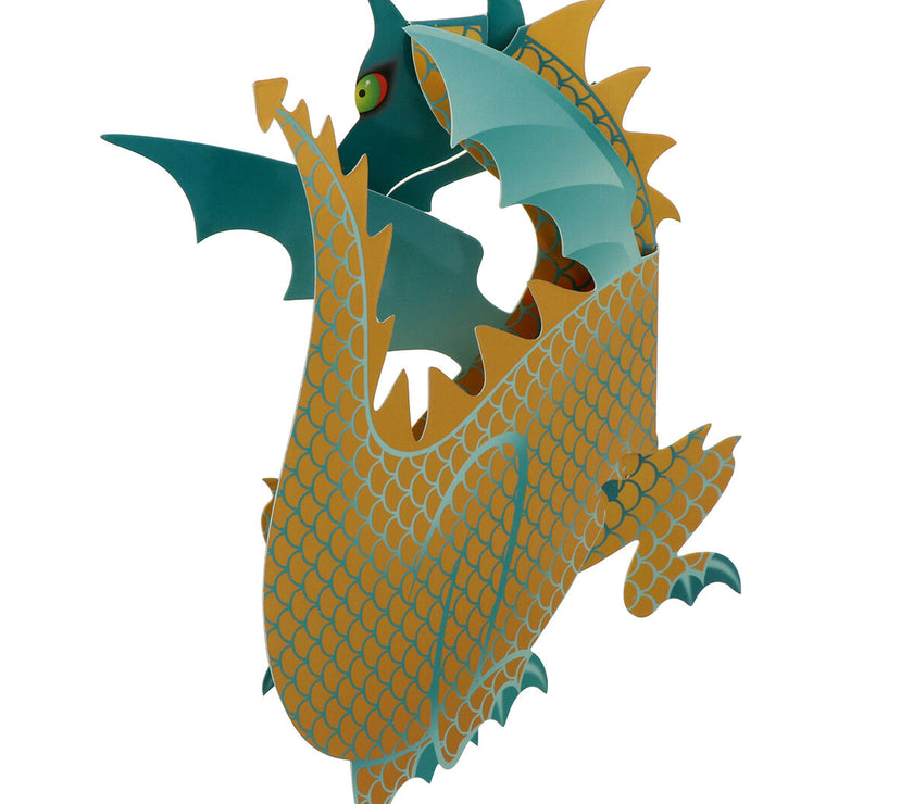 Green Dragon 3D Greeting Card