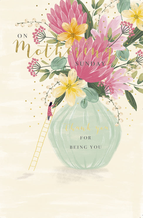 Flower Vase Mothering Sunday Card