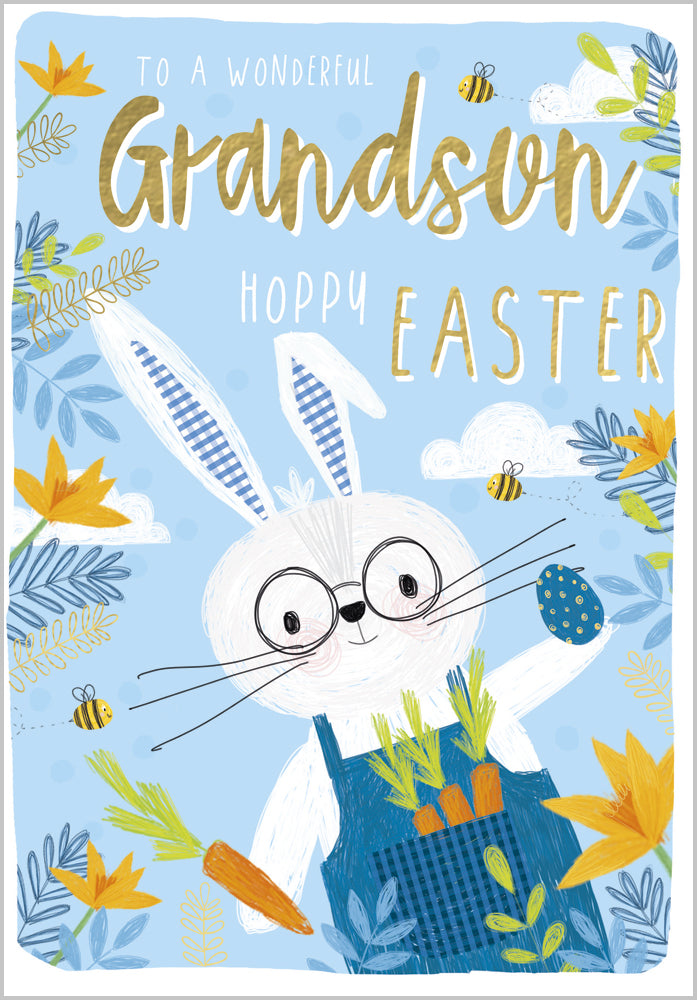 Wonderful Grandson Hoppy Easter Card