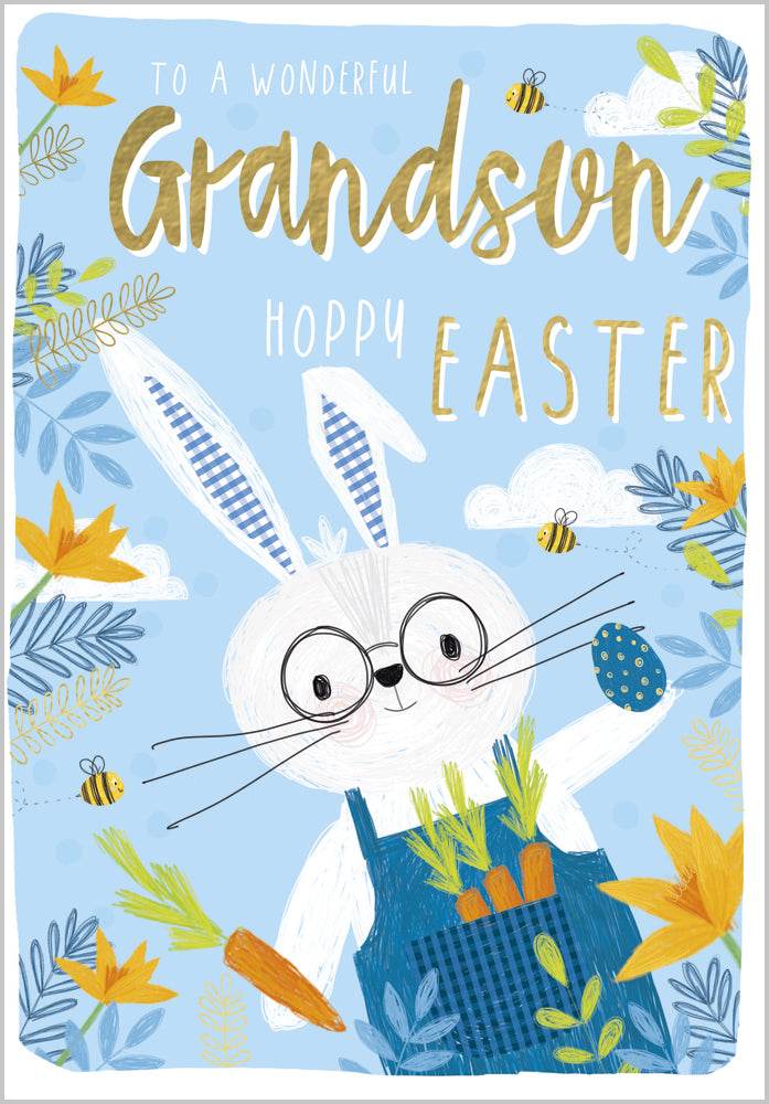 Wonderful Grandson Hoppy Easter Card - House of Cards