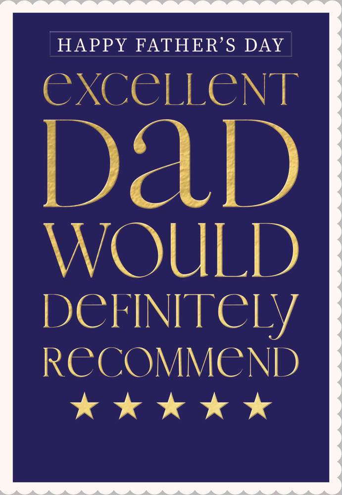 Excellent Dad Would Recommend Fathers Day Card - House of Cards