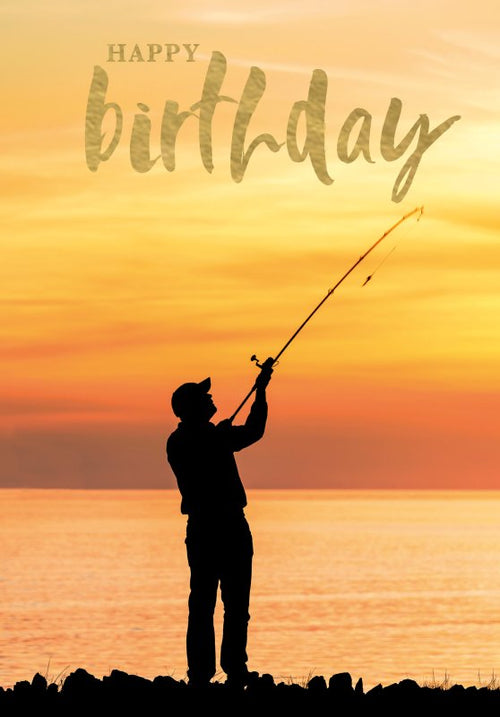 Fishing Rod Happy Birthday Card