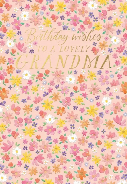 Grandma Floral Birthday Wishes Card