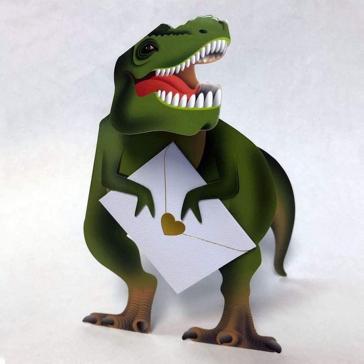 Rex Dinosaur 3D Greeting Card