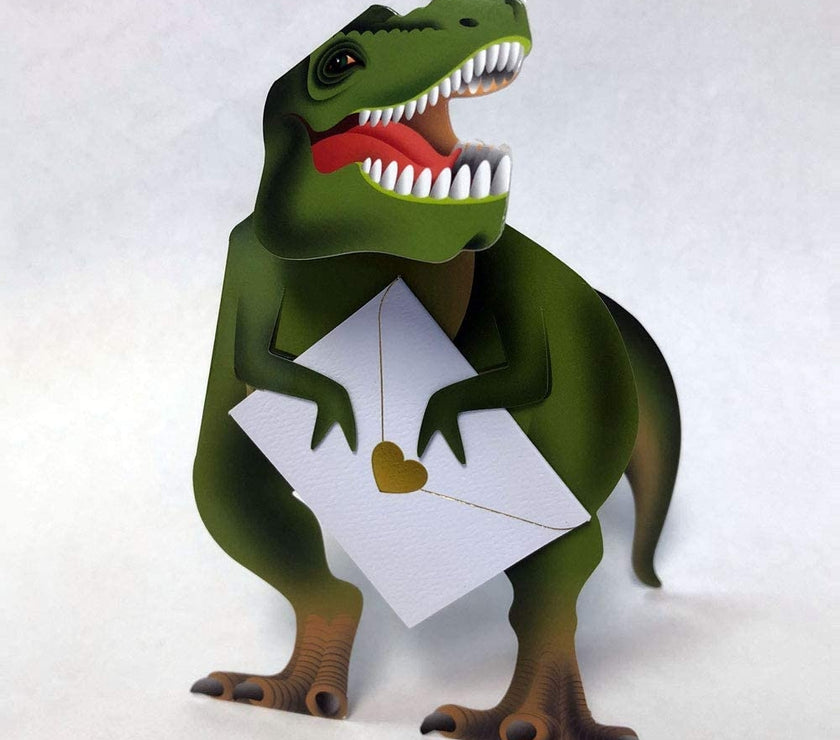 Rex Dinosaur 3D Greeting Card