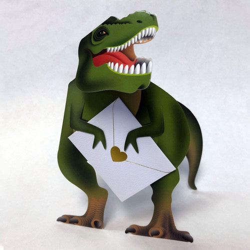 Rex Dinosaur 3D Greeting Card