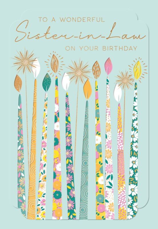Wonderful Sister in Law Birthday Card