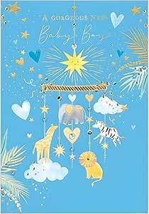 New Baby Boy Greeting Card - House of Cards
