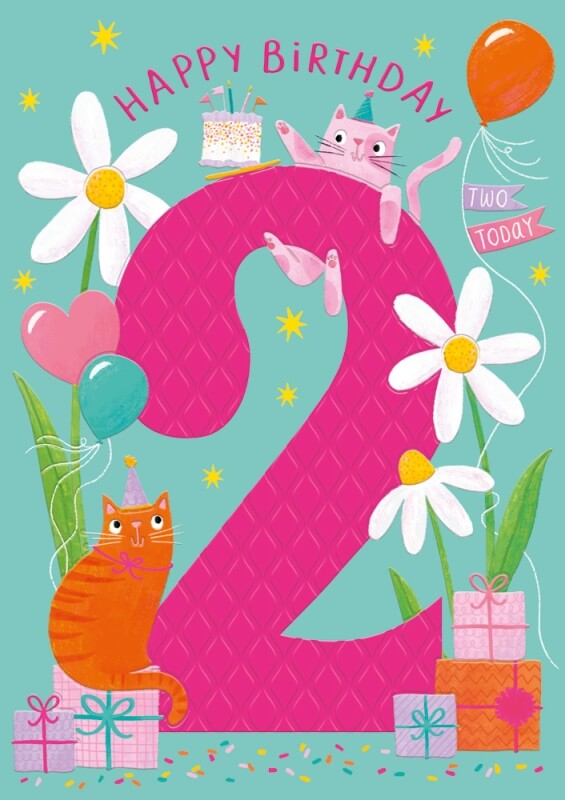 2nd Cats Birthday Card